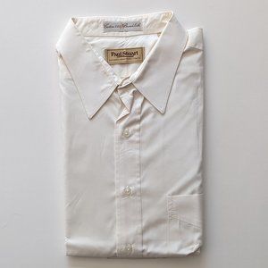 Paul Stuart Men's White Long Sleeve Dress Shirt Sz 17.5  35